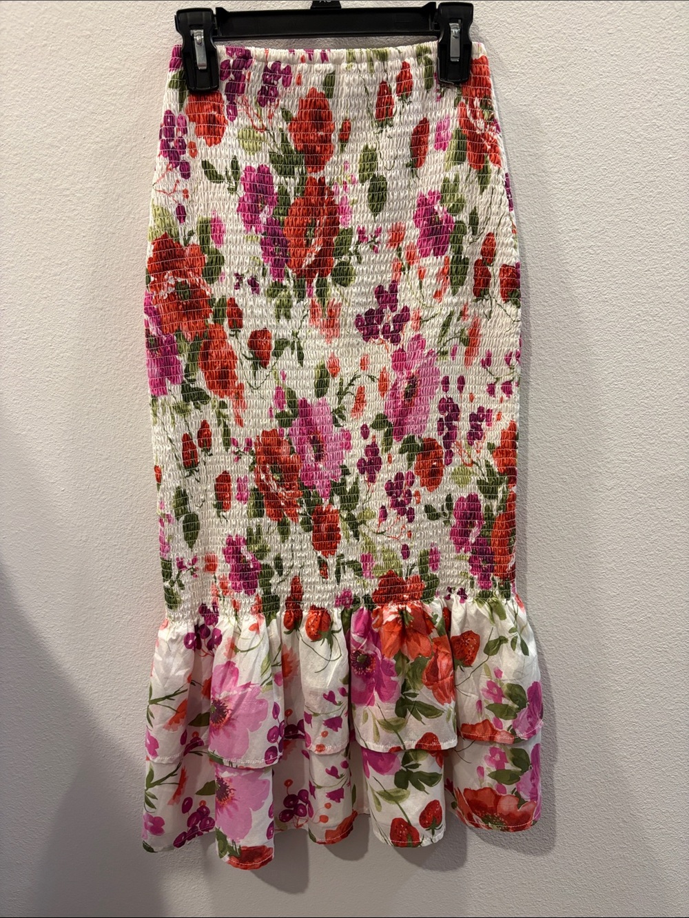 Abercrombie & Fitch Smocked Midi Skirt